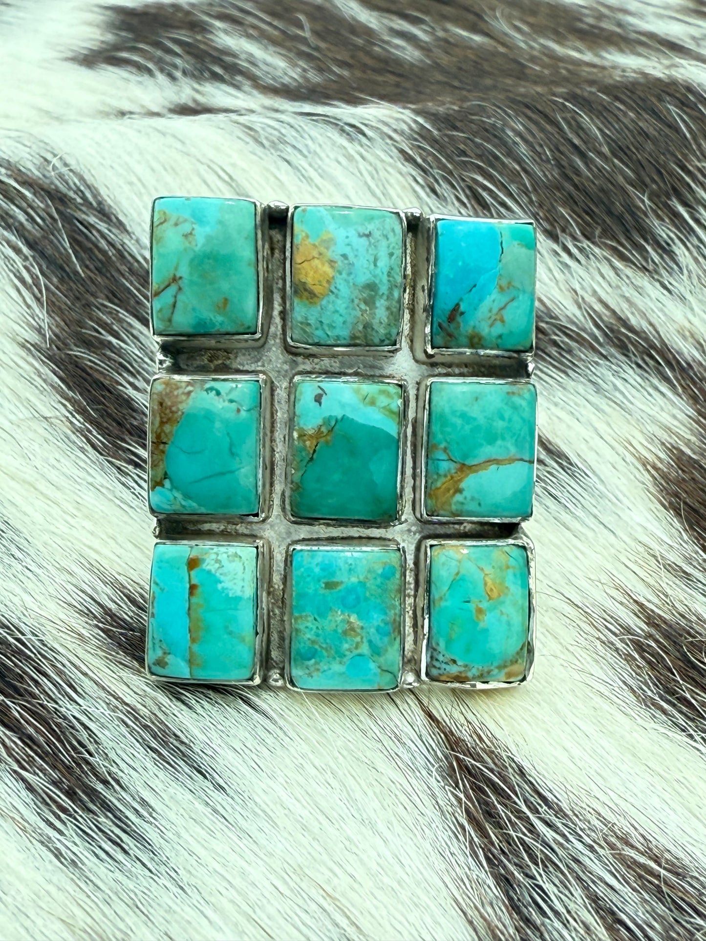 Cloud 9: Southwestern Sterling Silver and Turquoise Adjustable Statement Ring