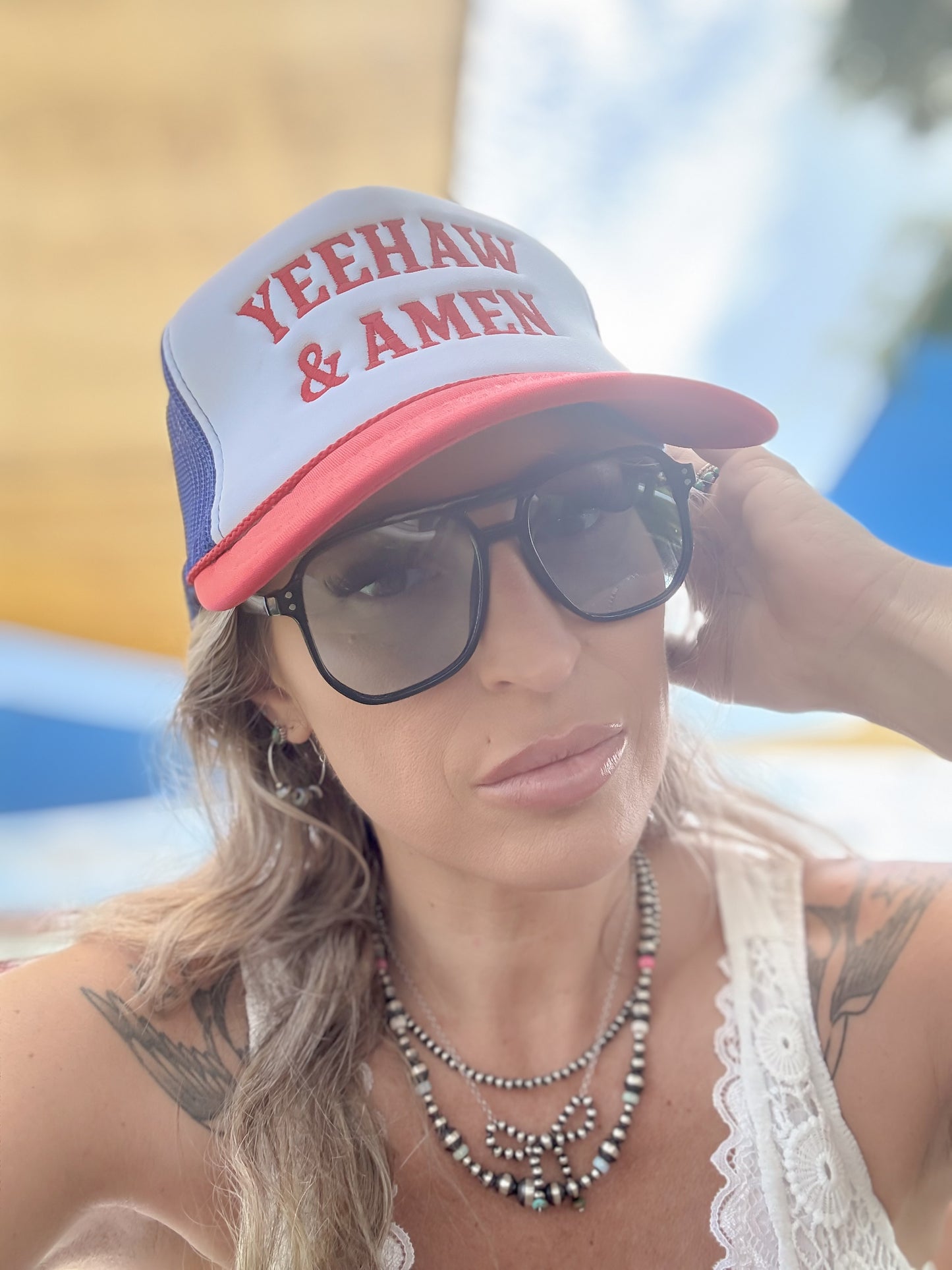 Yeehaw & Amen Foam trucker hat