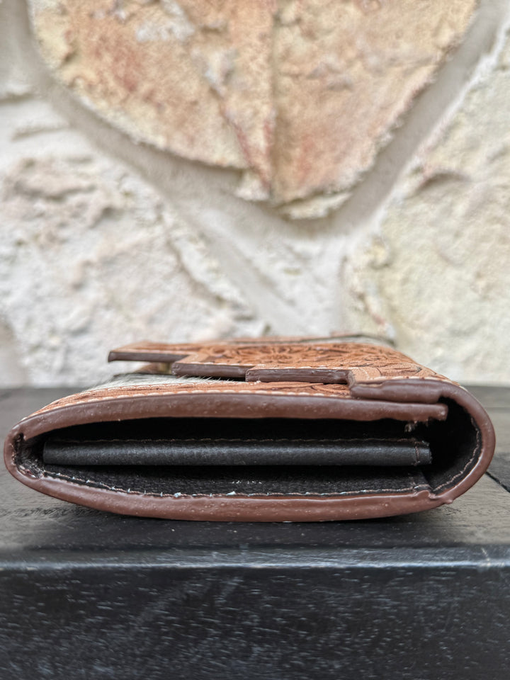 Two Step – Golden Hour : Tooled Leather and Cowhide Wallet