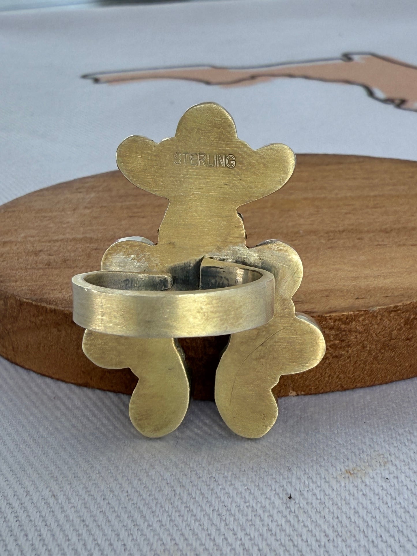 Wild horse and sterling silver adjustable Southwestern Design Ring