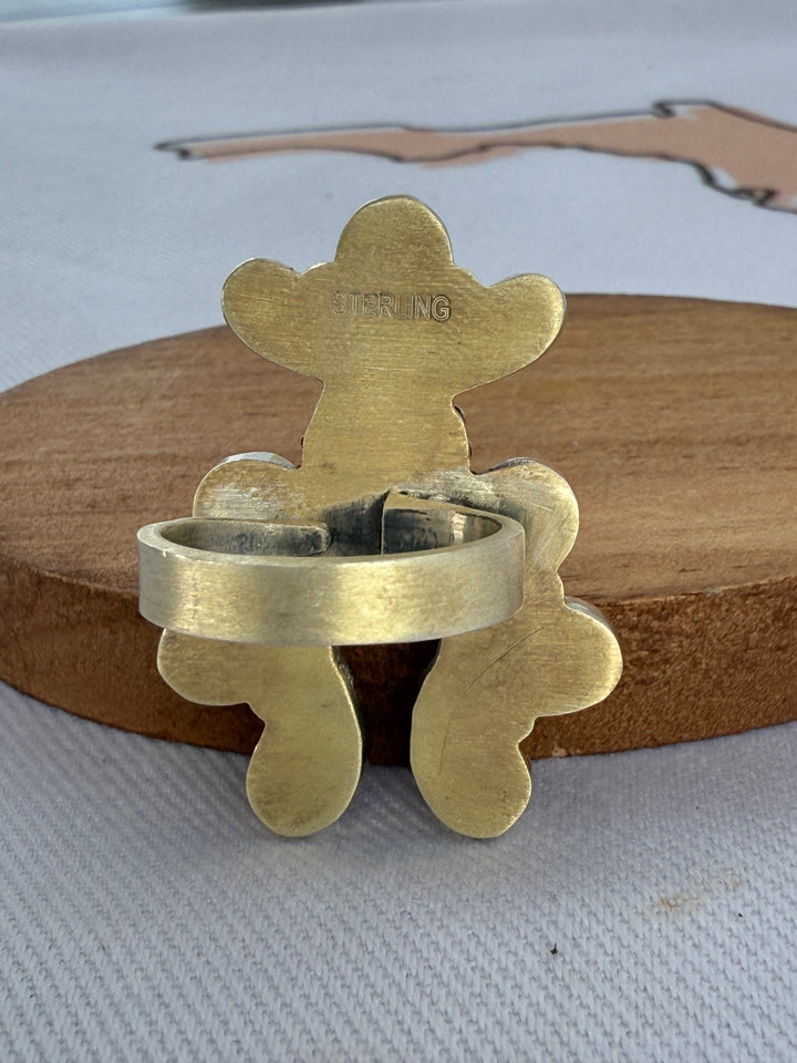 Wild horse and sterling silver adjustable Southwestern Design Ring