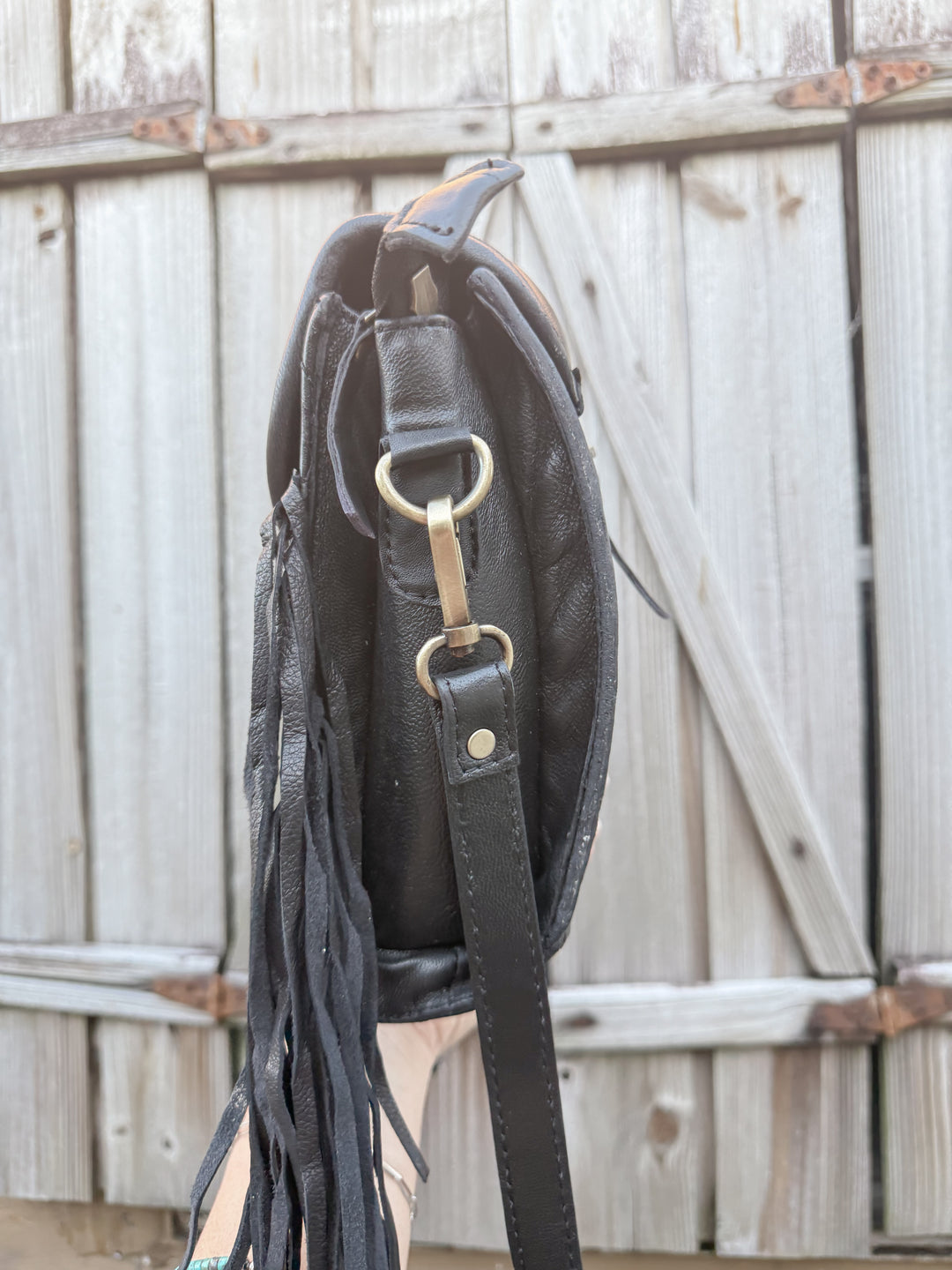 Noir Belle | Quilted and Tooled Leather Western Chic Crossbody Purse