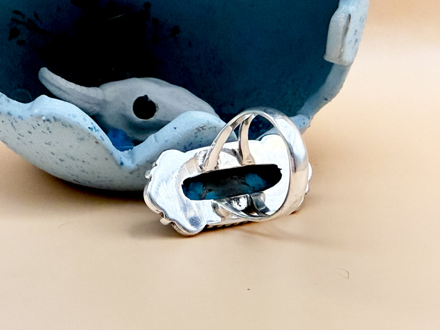 Copper Turquoise SW Style Ring - size 7
