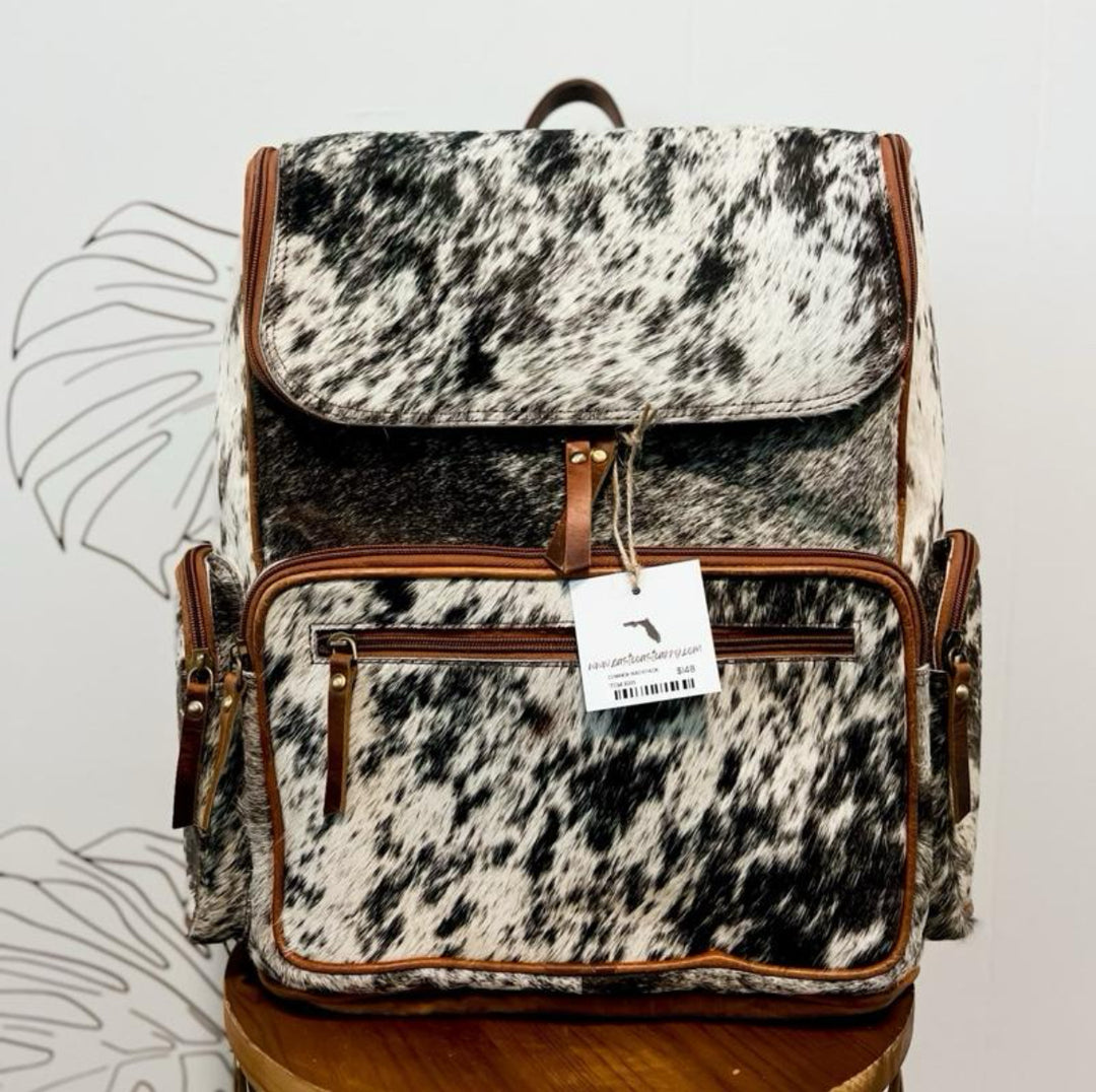 The Bubba Bag: Hair on Cowhide Leather backpack