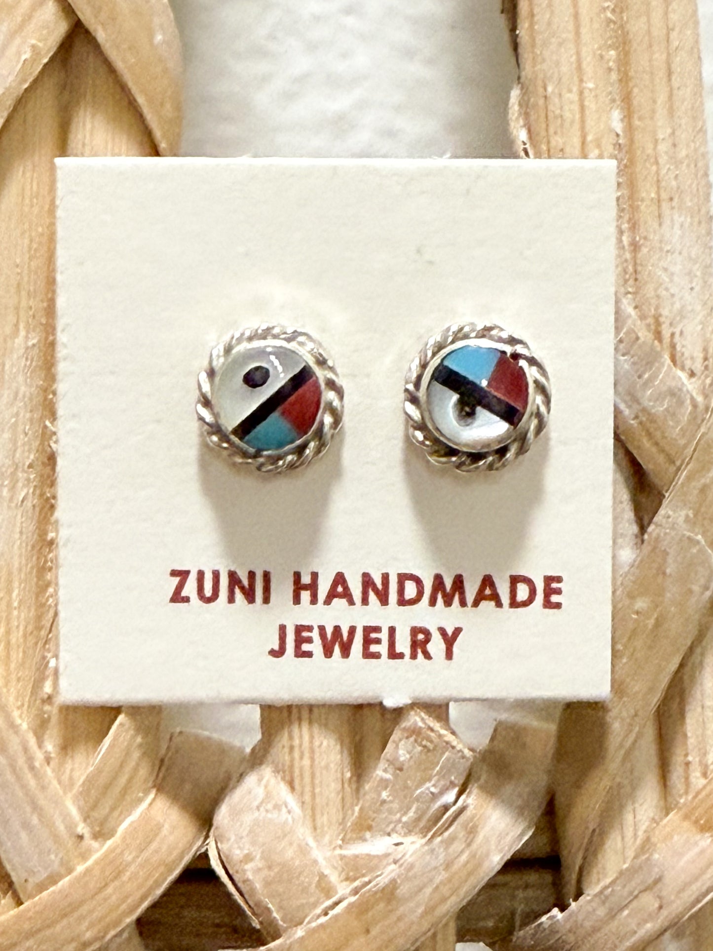 Zuni Handmade Sunface Earrings Devoria Bowakay