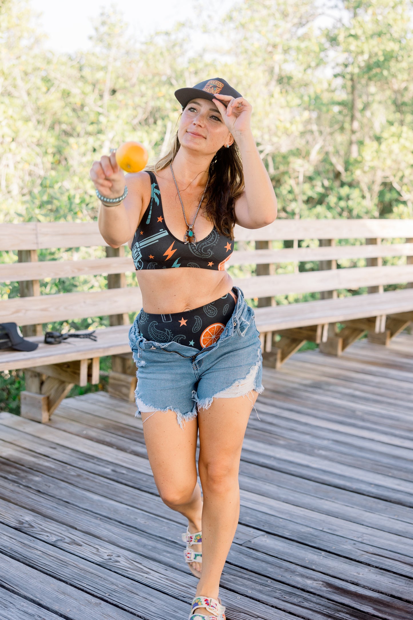 East Coast Carry Exclusive Florida Vibes Design High Waisted Bikini Set
