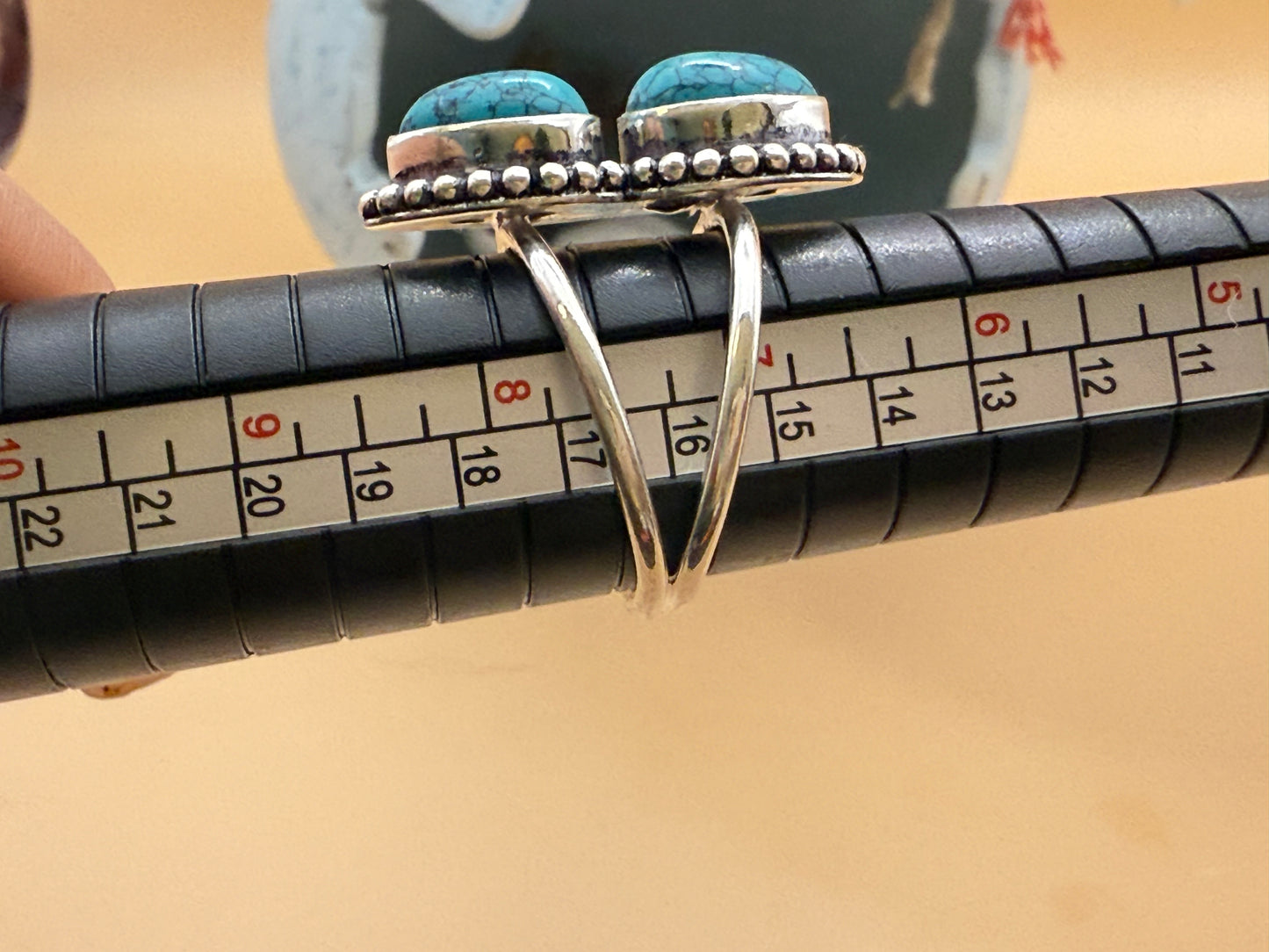 Santa Rosa Turquoise & Sterling Silver SW Style Ring - Size 7.5