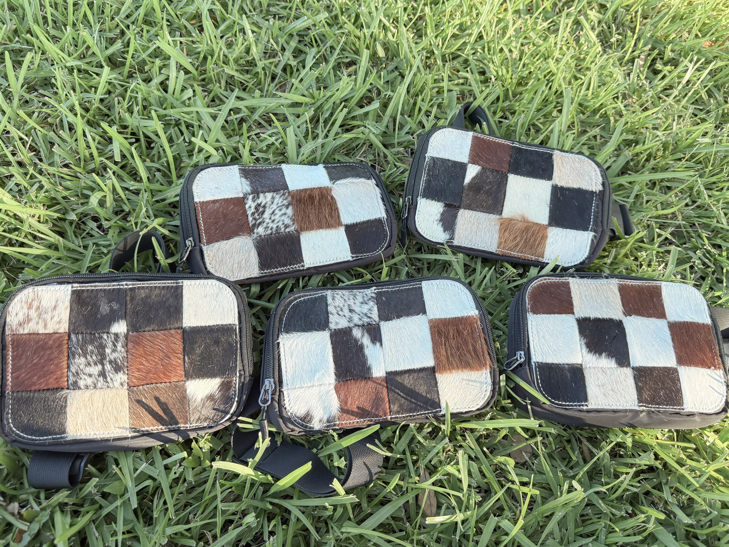 The ECC x Rockin’ A L Western Concealed Carry Chest Bag in Cowhide Check