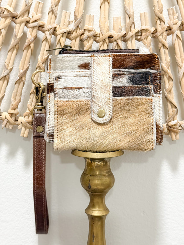 Cowhide Card Holder Wristlet