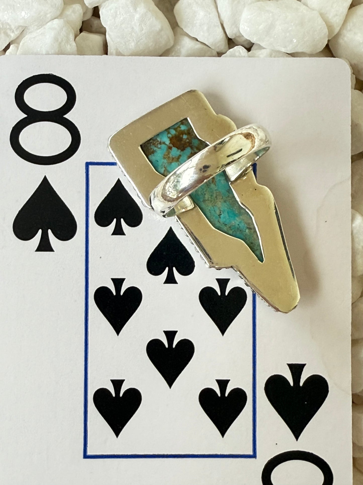 Thunderstruck - Sterling Turquoise Lightning Bolt Ring Size 8
