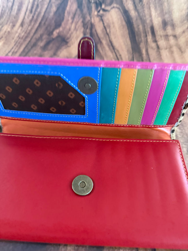 Palm Beach Rodeo ‘After Dark’ : Hide with Cheetah Painted Design and Colorful Recycled Leather Wallets