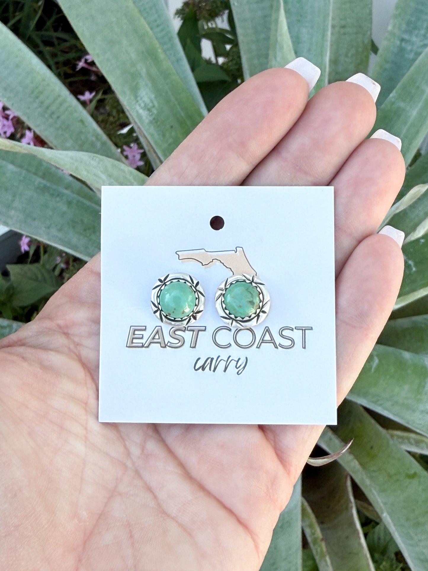 Green Turquoise Sterling Silver Earrings