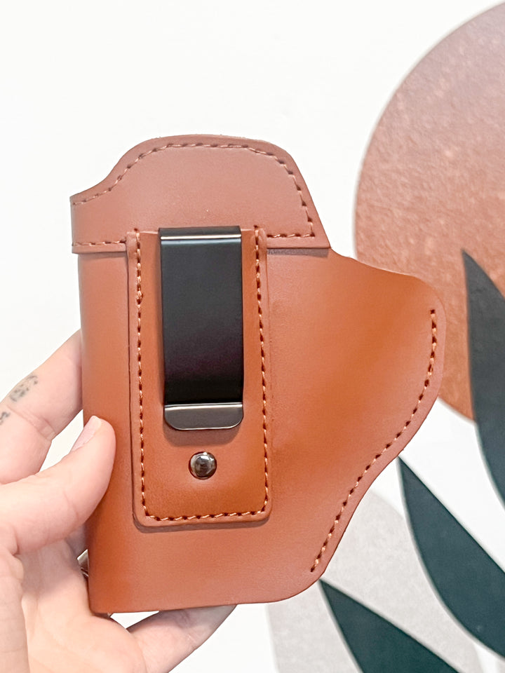 Custom left handed leather gun holster