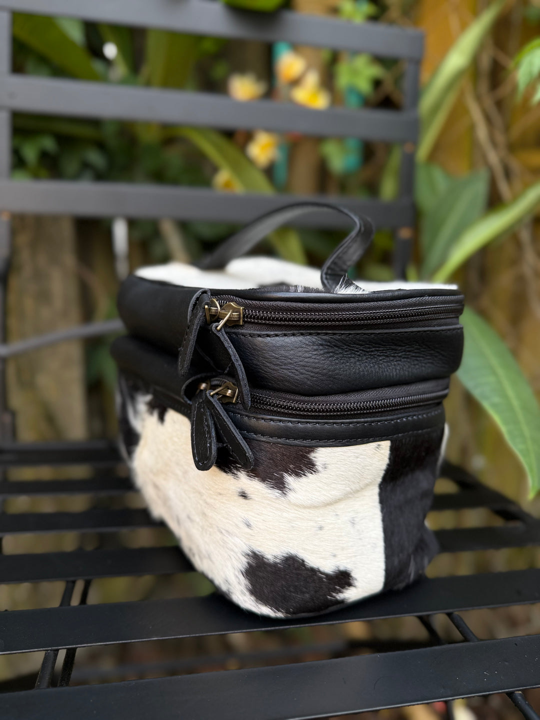 Road Ready Makeup Case : Cowhide and Leather Makeup Storage Case