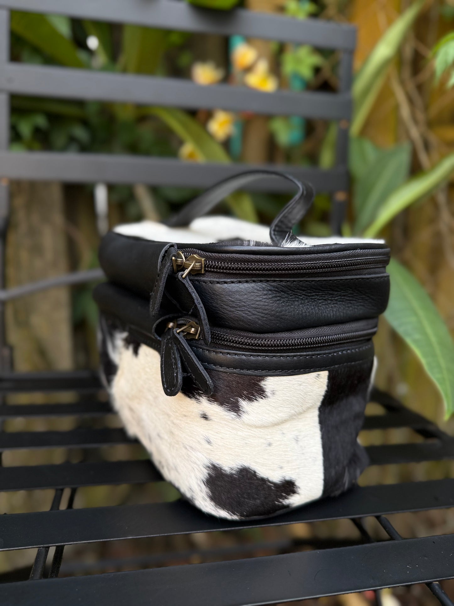 Road Ready Makeup Case : Cowhide and Leather Makeup Storage Case