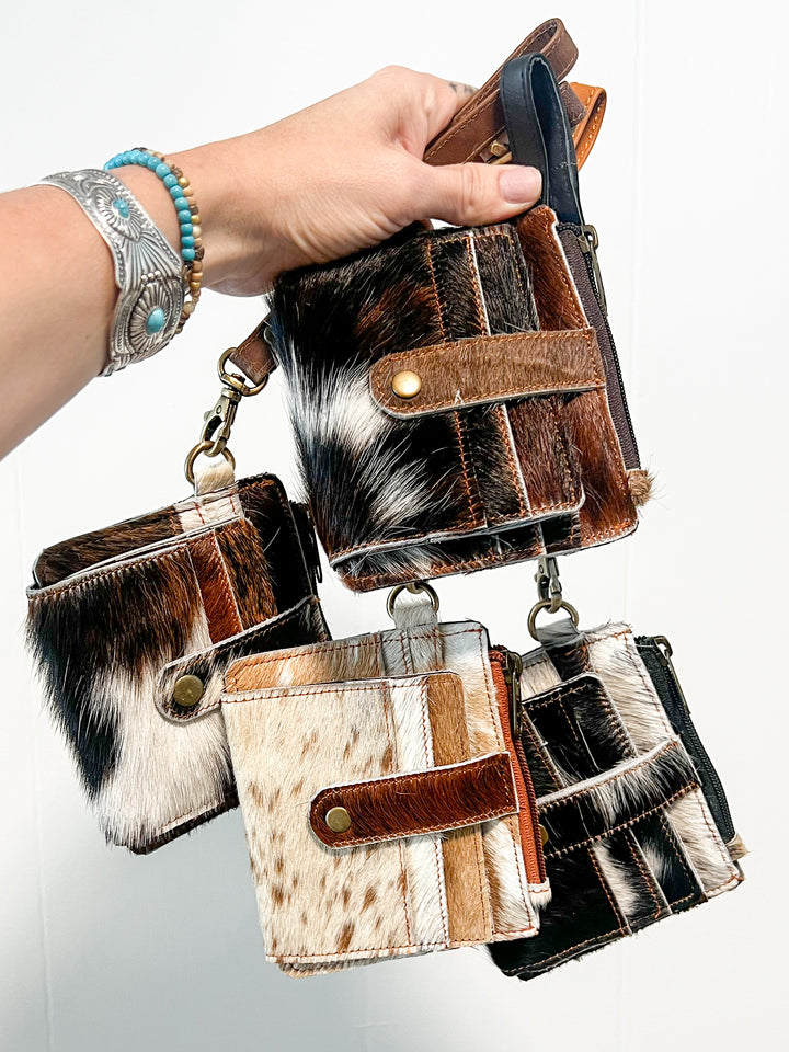 Cowhide Card Holder Wristlet