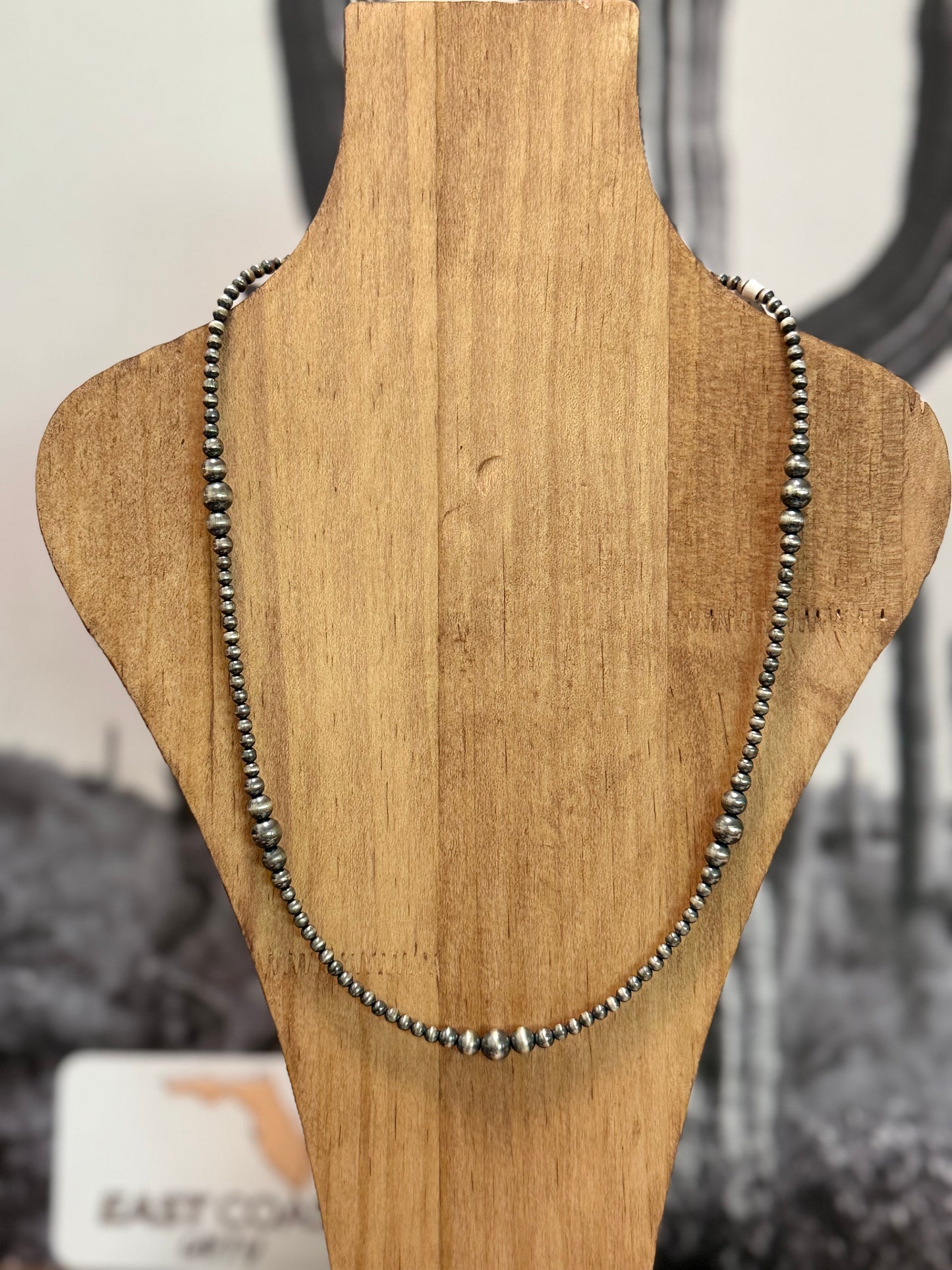 18” 4mm Graduated Navajo Pearls Handstrung Closed Clasp