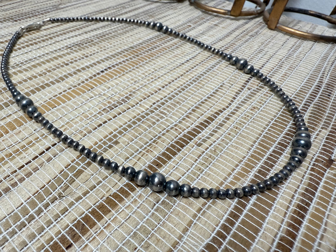 18” 4mm Graduated Navajo Pearls Handstrung Closed Clasp
