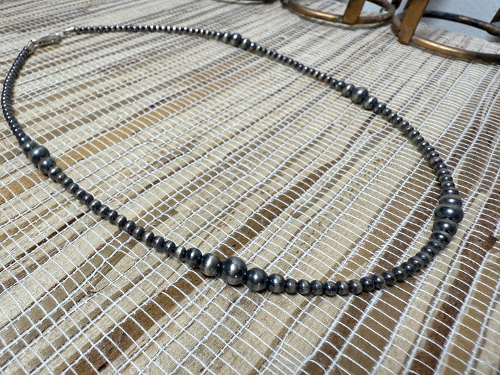 18” 4mm Graduated Navajo Pearls Handstrung Closed Clasp