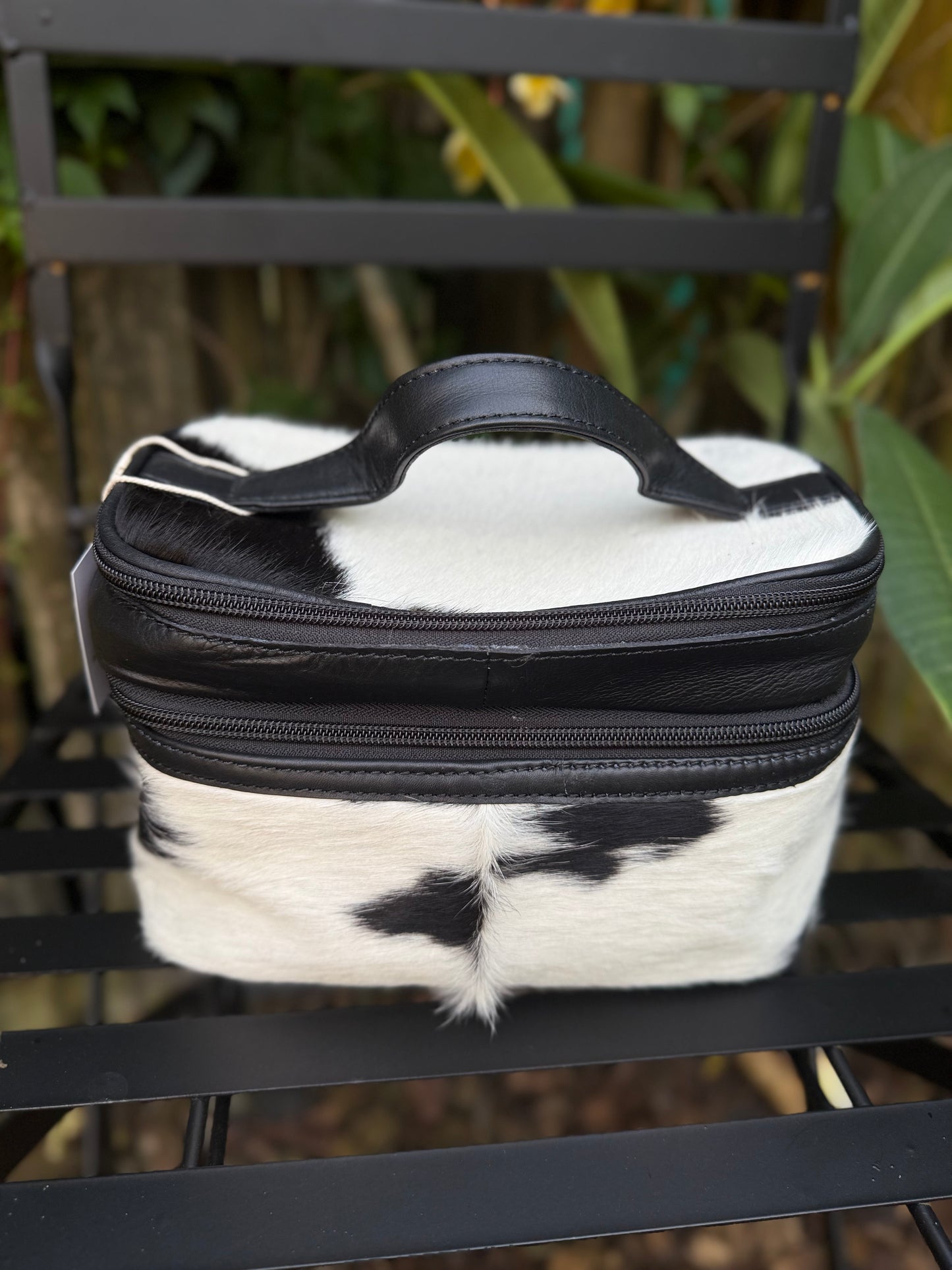 Road Ready Makeup Case : Cowhide and Leather Makeup Storage Case