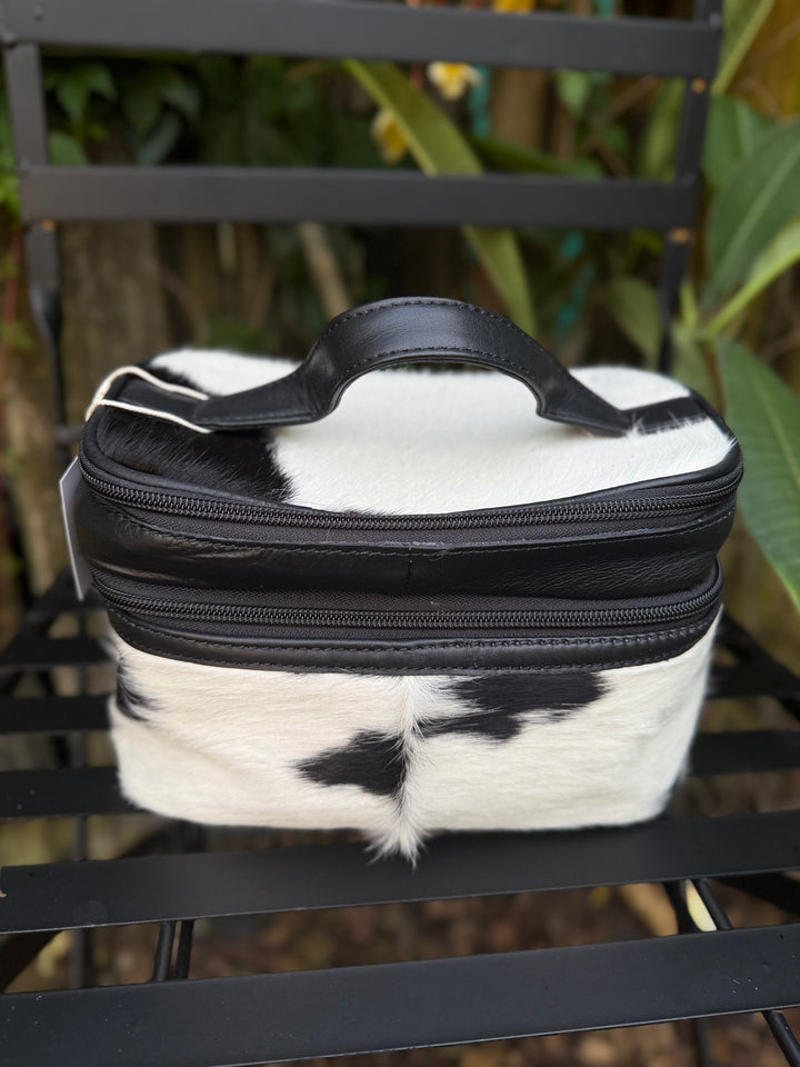 Road Ready Makeup Case : Cowhide and Leather Makeup Storage Case