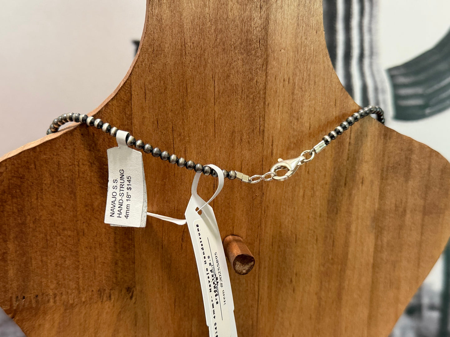 18” 4mm Graduated Navajo Pearls Handstrung Closed Clasp