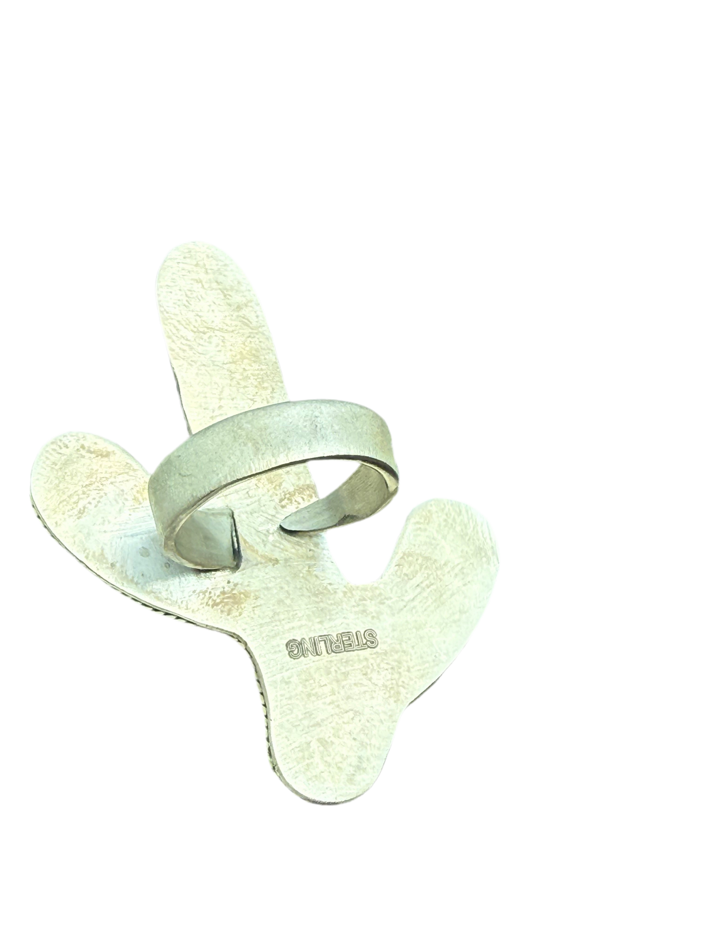 Cactus White Buffalo SW Designer Sterling Silver Adjustable Ring