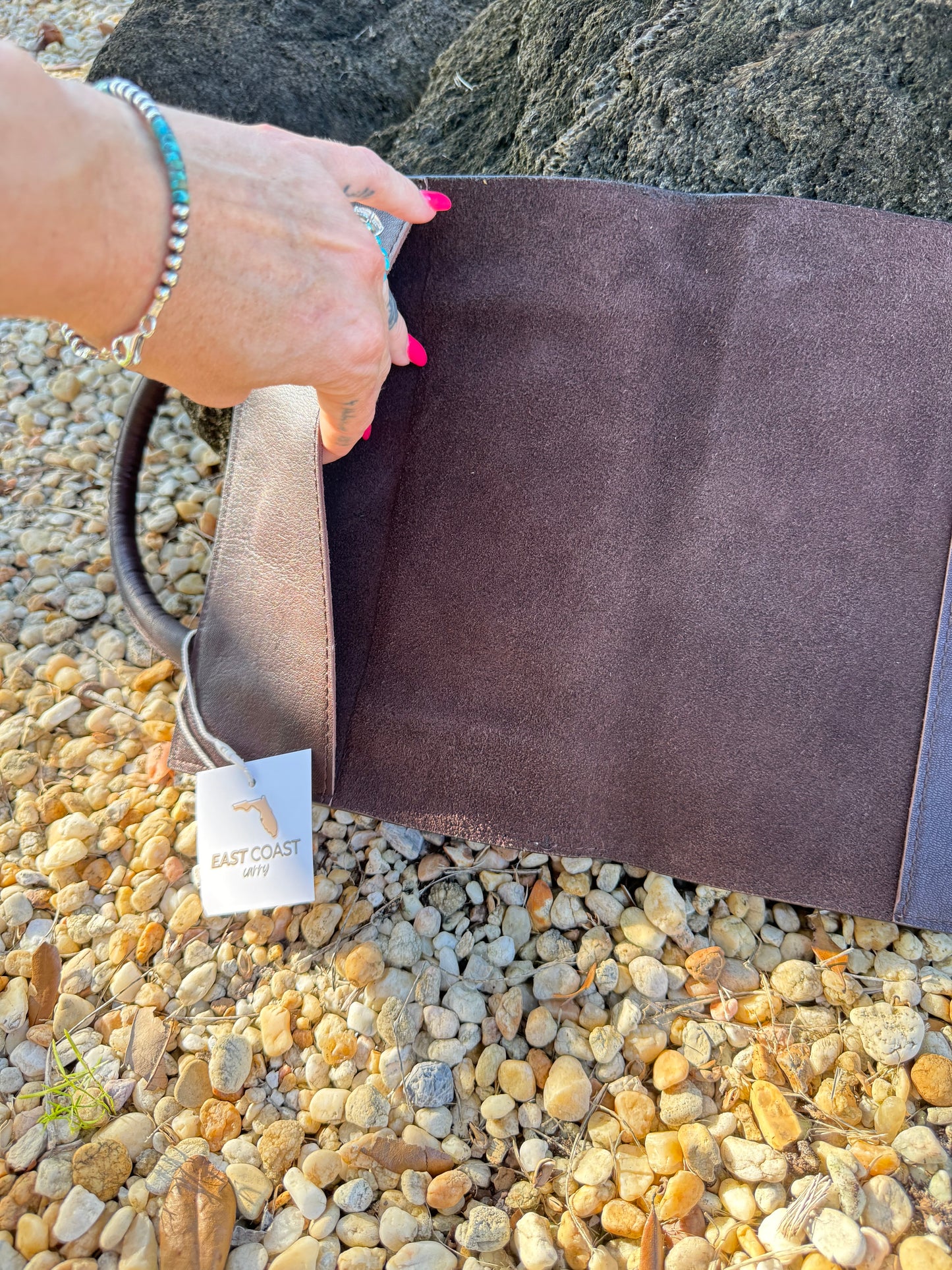 Tooled leather and Cowhide MAMA Book / standard size Bible cover with Turquoise Handle