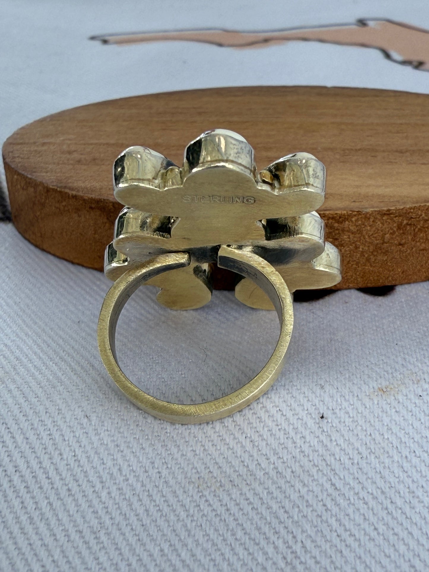 Wild horse and sterling silver adjustable Southwestern Design Ring