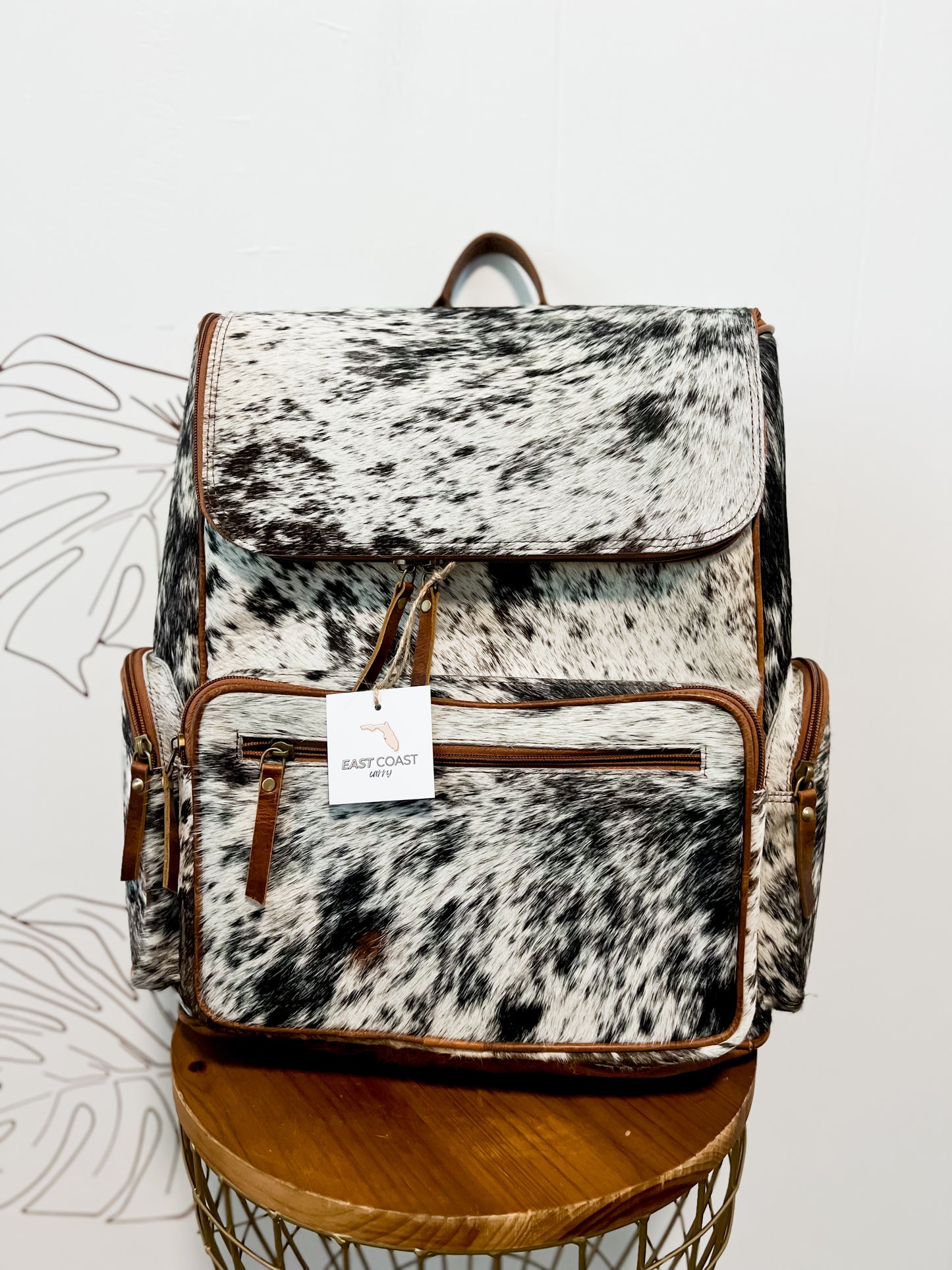 The Bubba Bag: Hair on Cowhide Leather All Adventures backpack