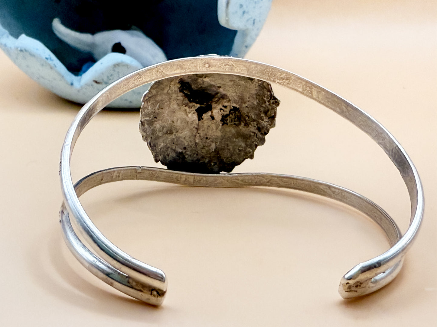 VINTAGE Native Style Turquoise Cuff Sterling Silver