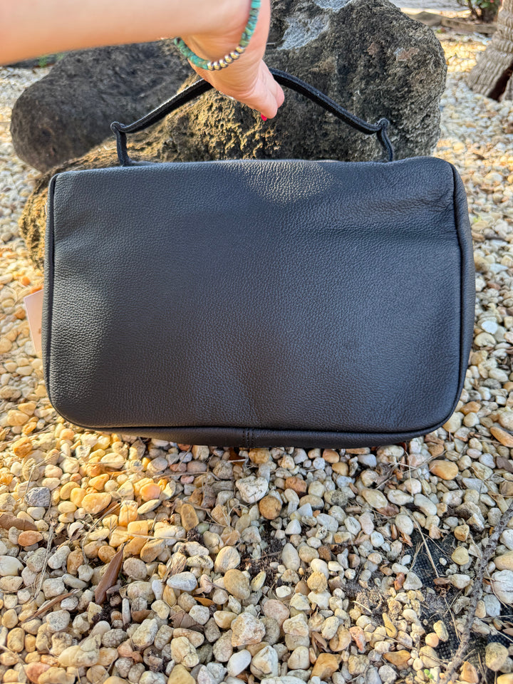 Word over World | Black Handmade Cowhide and Leather Study Bible Zipper Cases