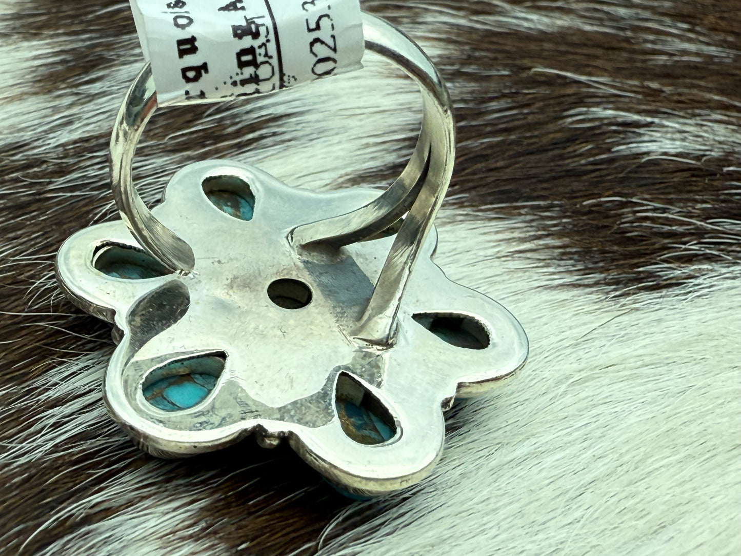 Desert Bloom: Sterling Silver & Turquoise Flower Statement Ring
