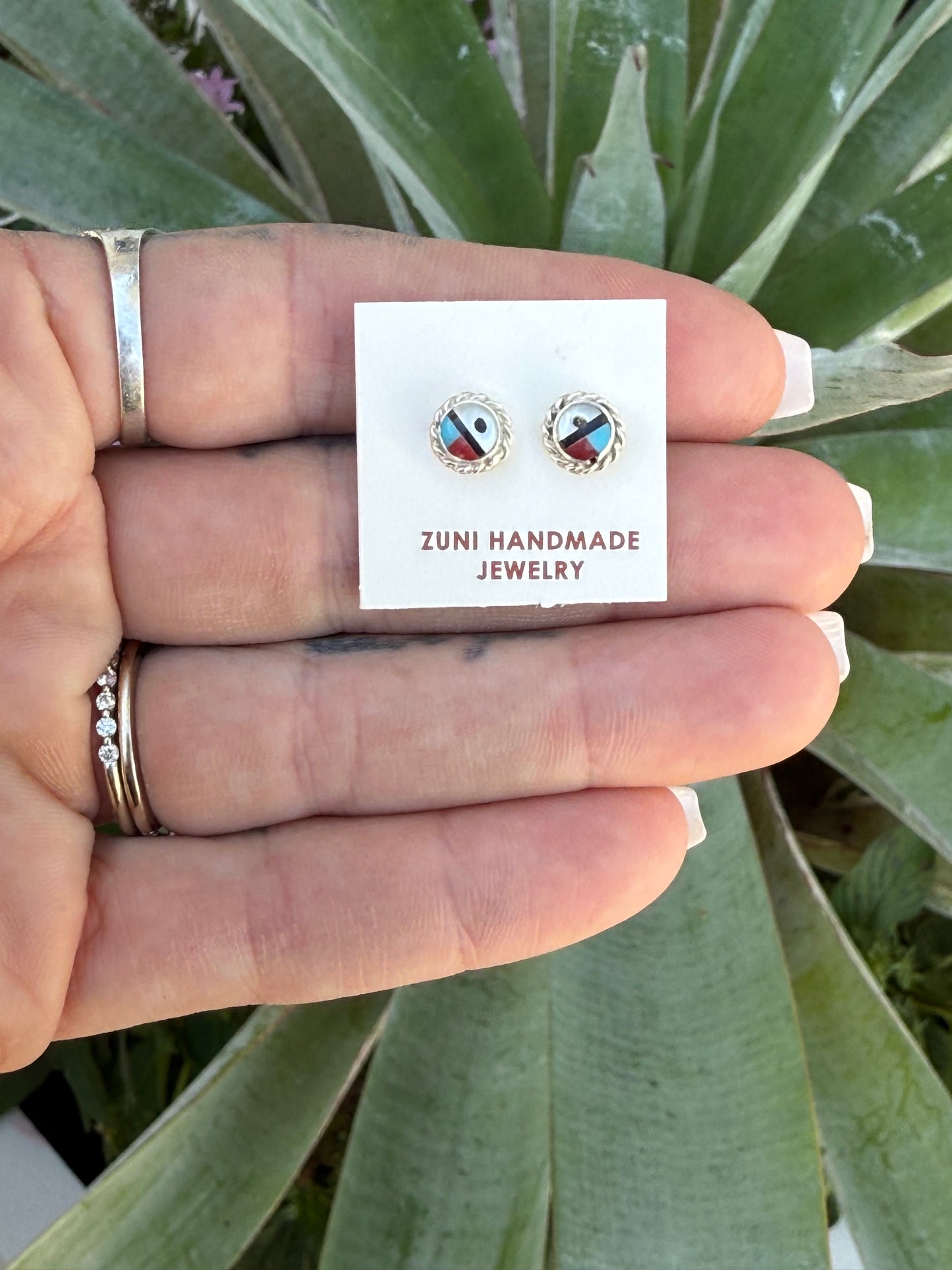 Zuni Handmade Sunface Earrings Devoria Bowakay