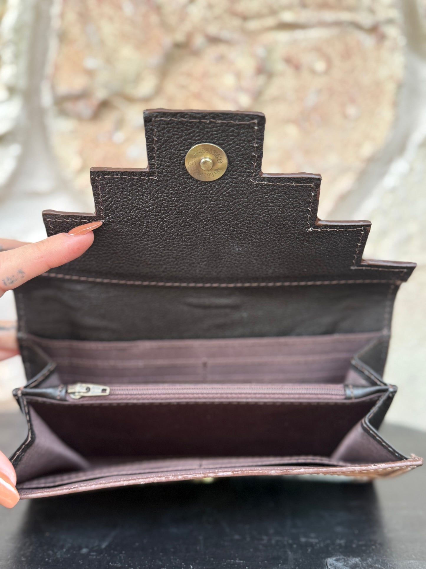 Two Step – Golden Hour : Tooled Leather and Cowhide Wallet