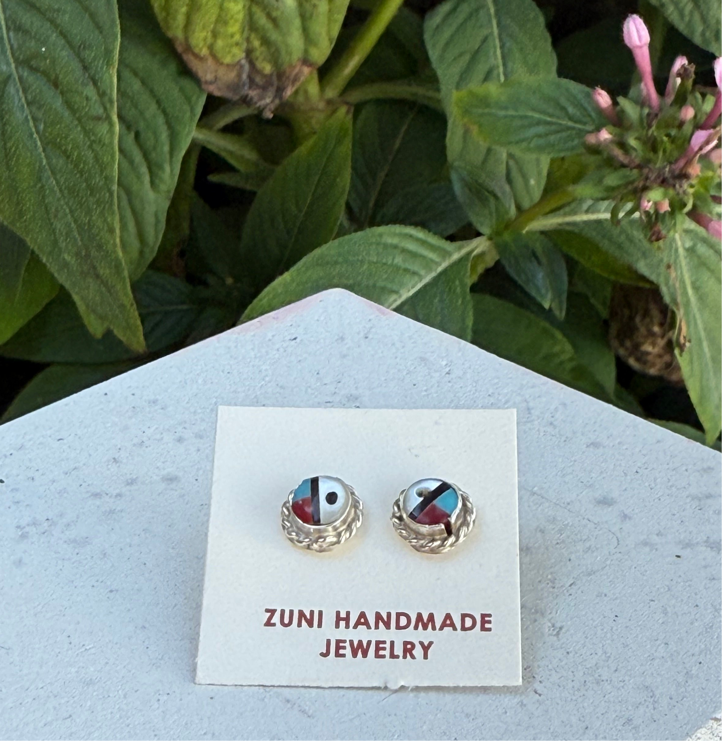 Zuni Handmade Sunface Earrings Devoria Bowakay