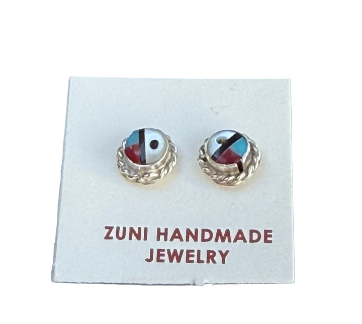 Zuni Handmade Sunface Earrings Devoria Bowakay