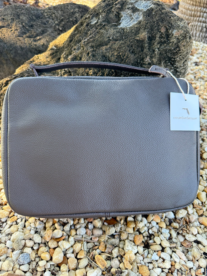 Word over World | Chocolate Brown Handmade Cowhide and Leather Study Bible Zipper Cases