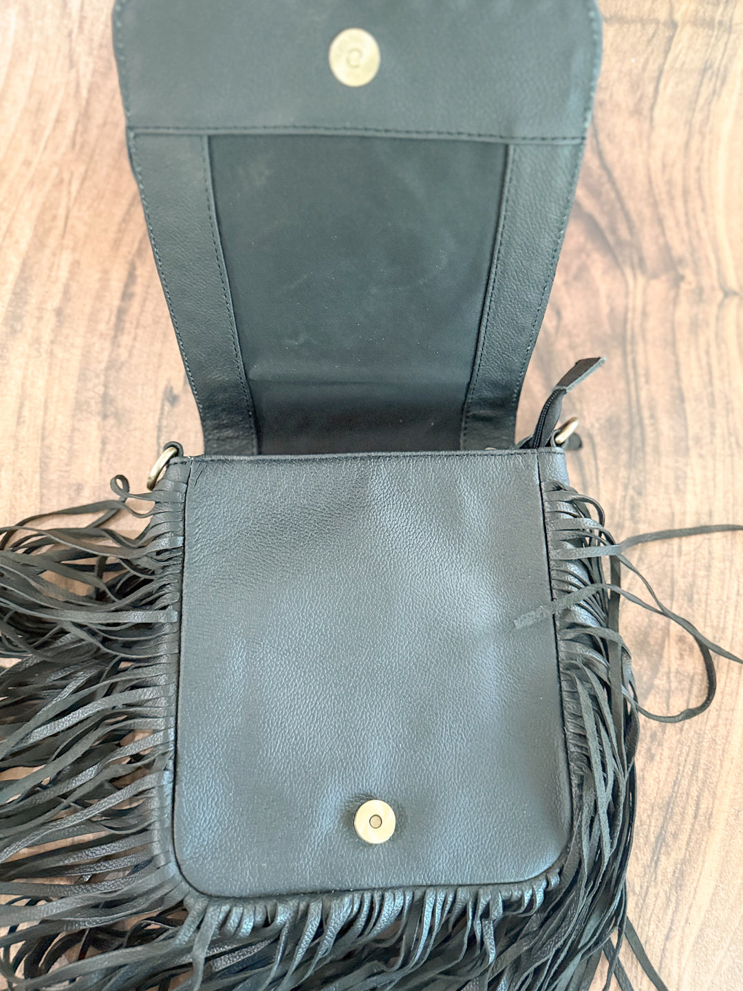 Midnight Fringe | Tooled Leather and Black Fringe Small Western Crossbody