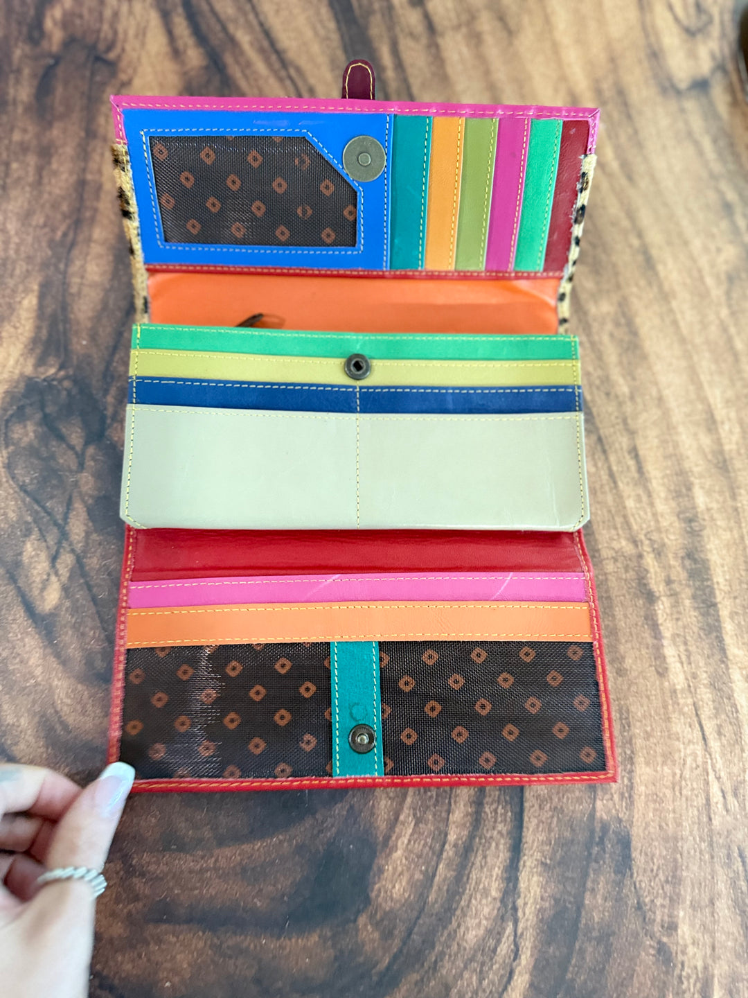 Palm Beach Rodeo ‘After Dark’ : Hide with Cheetah Painted Design and Colorful Recycled Leather Wallets