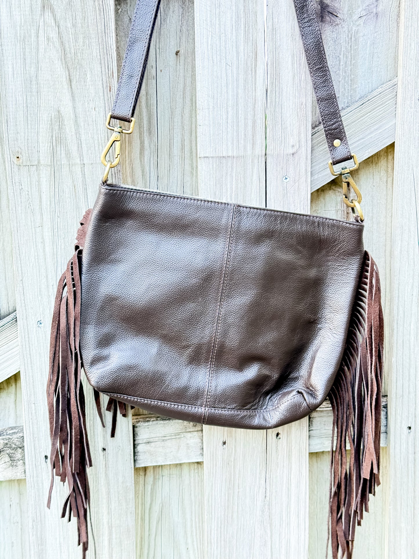 The Concho Carryall: Hair-On Cowhide & Tooled Leather Crossbody Purse