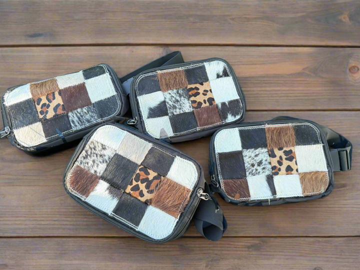 Western Concealed Carry Chest Bag in Cowhide Check | The ECC x Rockin’ A L