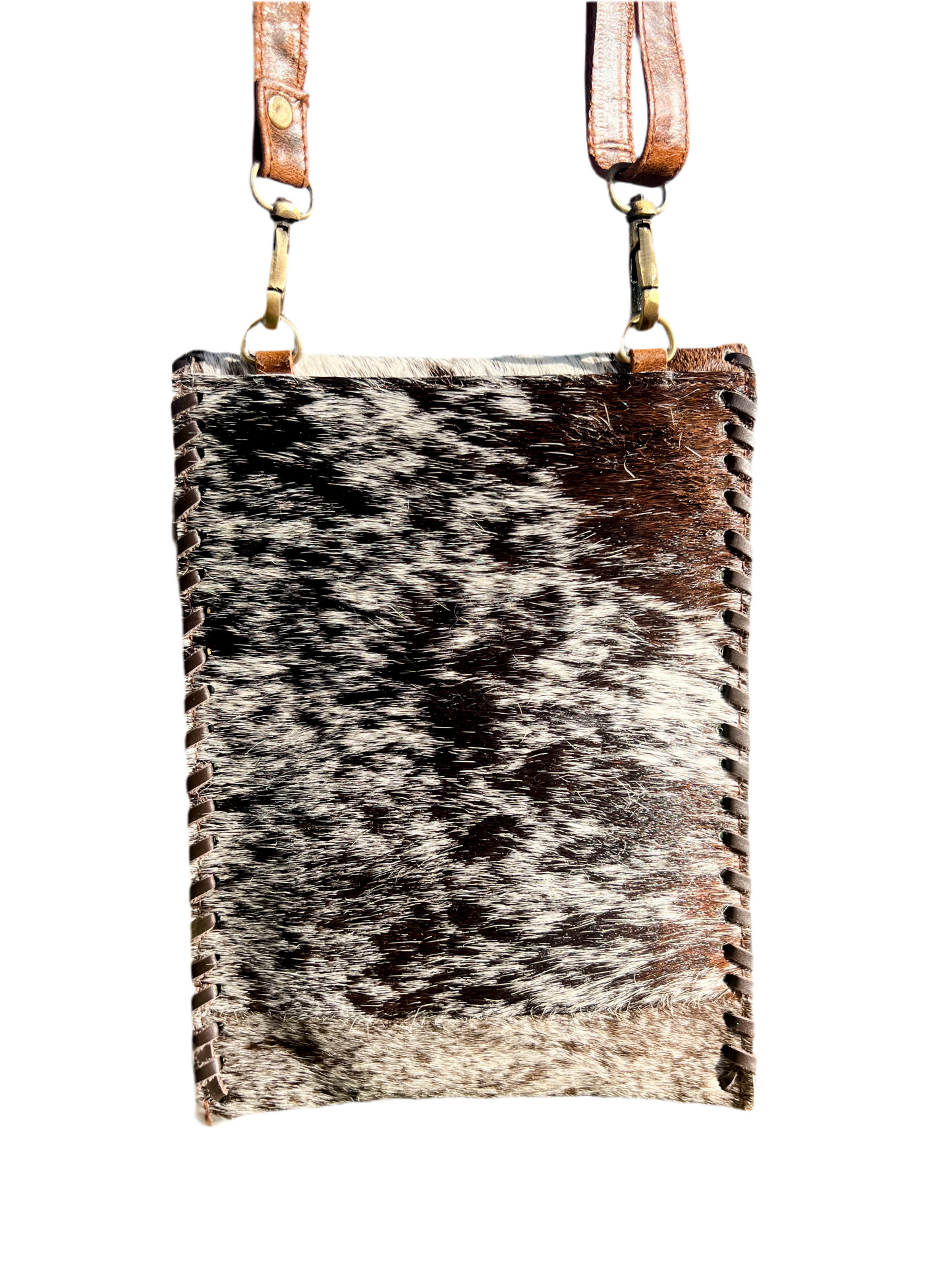 The Buckle Bag - Cowhide & Buckle Snap Crossbody / Lightweight Small Carry Purse