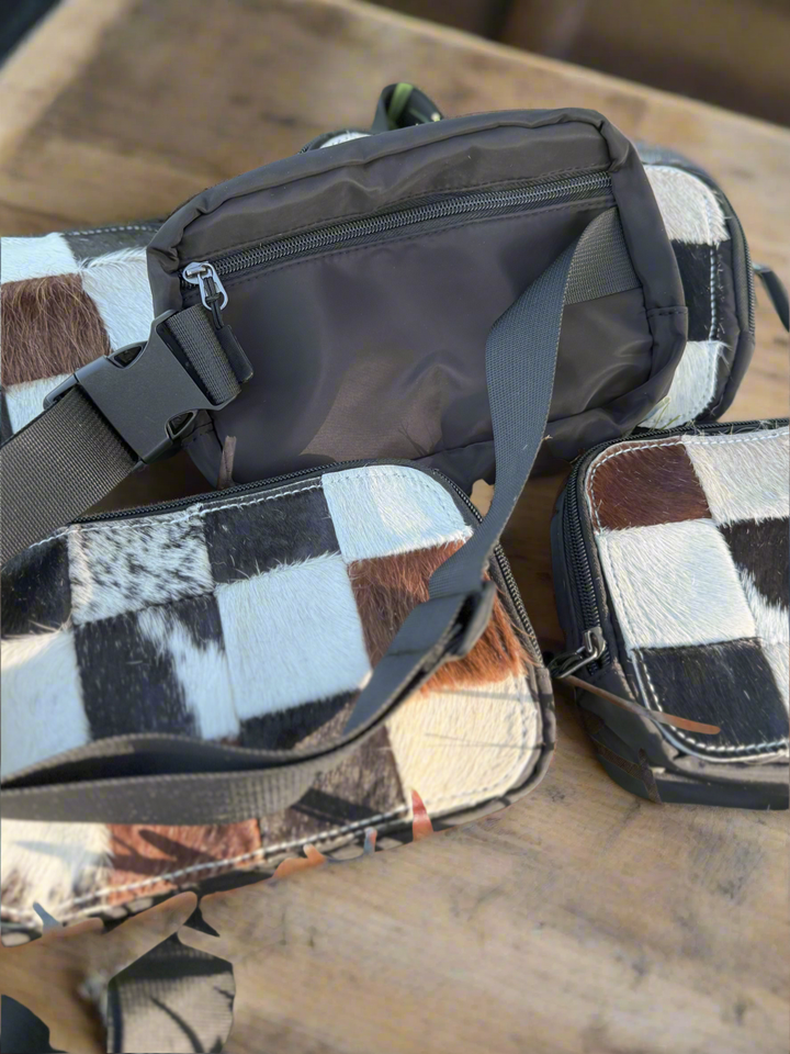 Western Concealed Carry Chest Bag in Cowhide Check | The ECC x Rockin’ A L