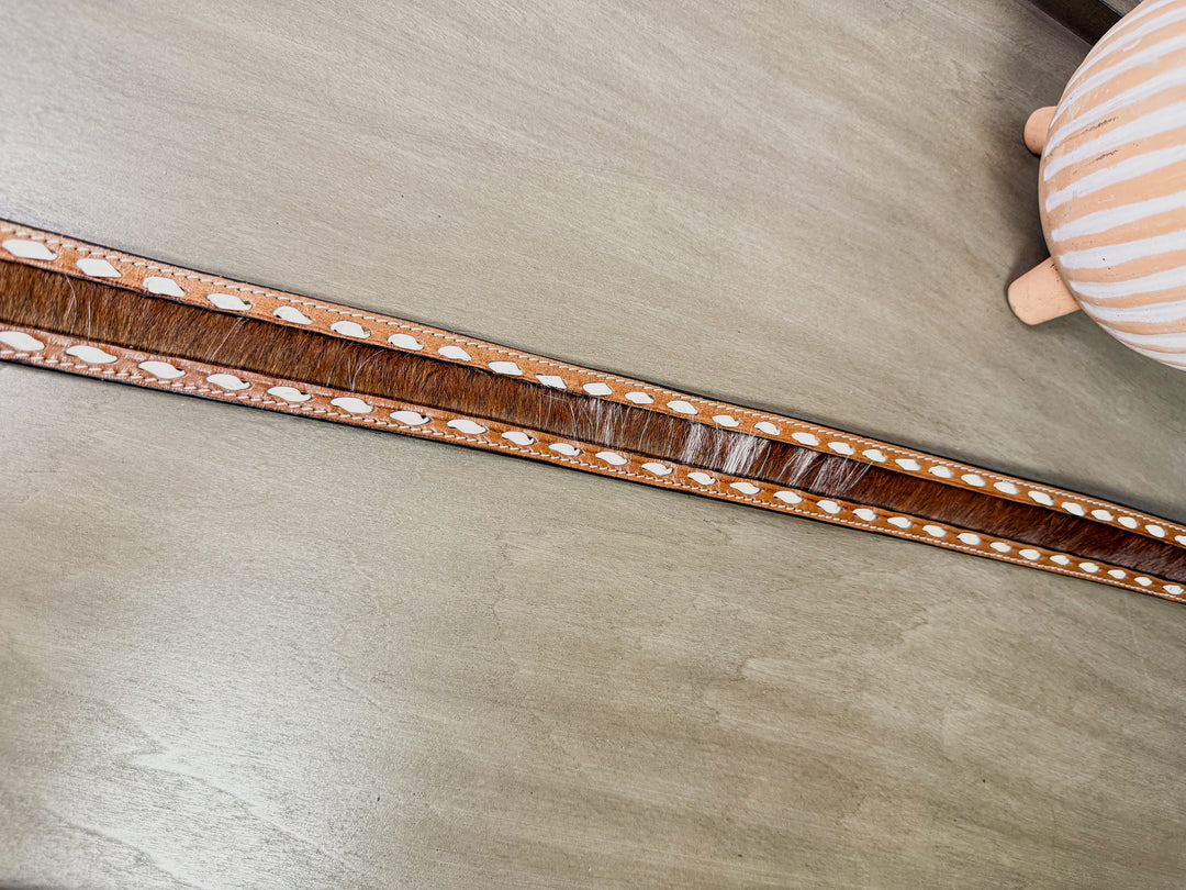Bridle Brown Cowhide and Tooled Leather Western Accessories Strap