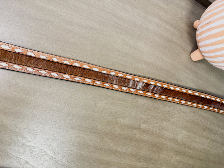Bridle Brown Cowhide and Tooled Leather Western Accessories Strap