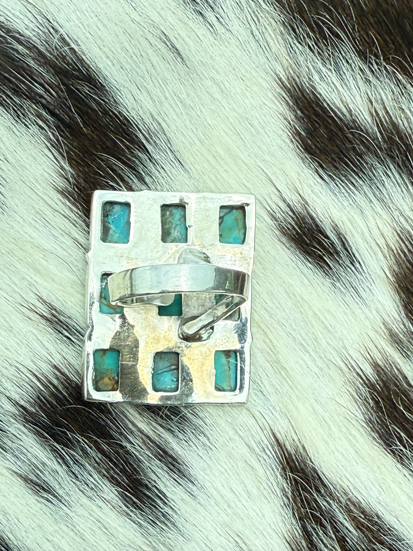 Cloud 9: Southwestern Sterling Silver and Turquoise Adjustable Statement Ring
