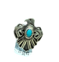 Robert Martinez Navajo Sterling Silver Thunderbird Kingman Turquoise Ring - Size 6