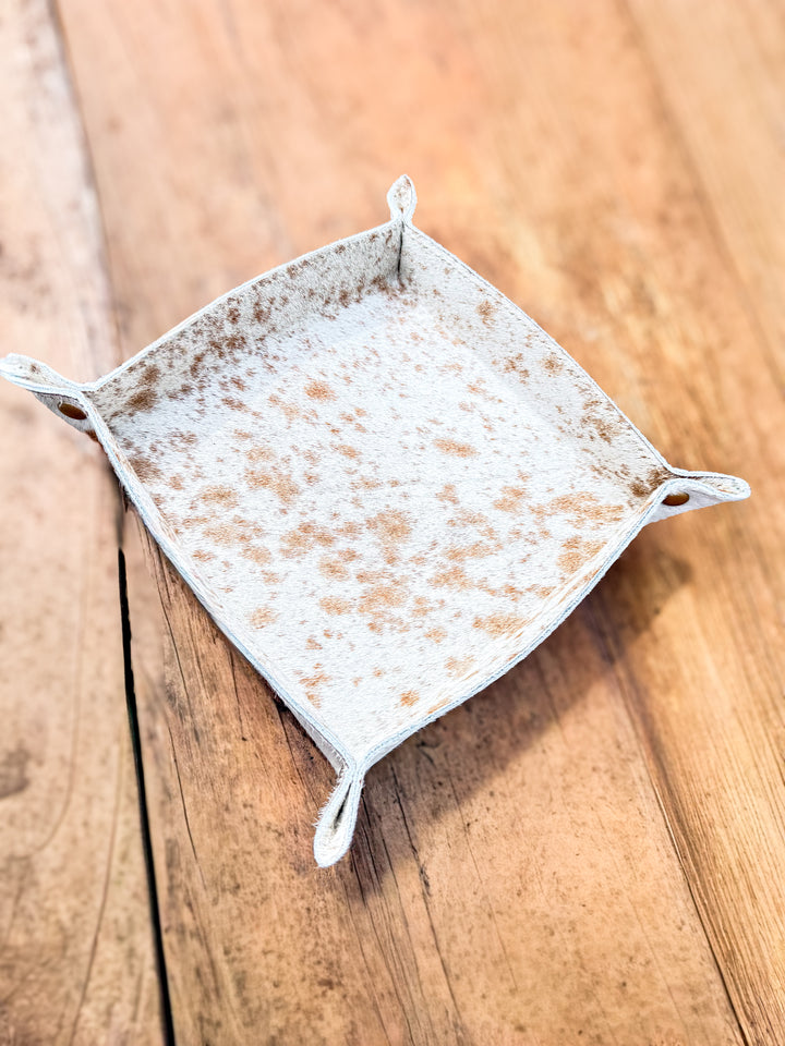 Natural Cowhide Catchall Valet Tray