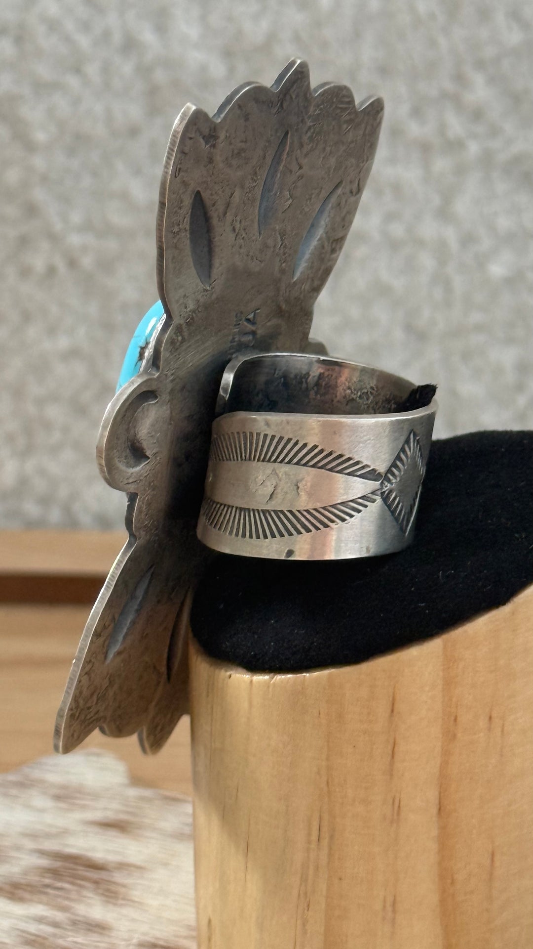 Boyd Ashley Navajo Golden Hills Turquoise Statement Ring | Sterling Silver | Signed BJA | Handmade
